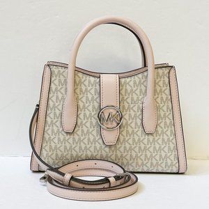Michael Kors Gabby Small Satchel Top Zip Shoulder Crossbody Bag MK Vanilla Pink